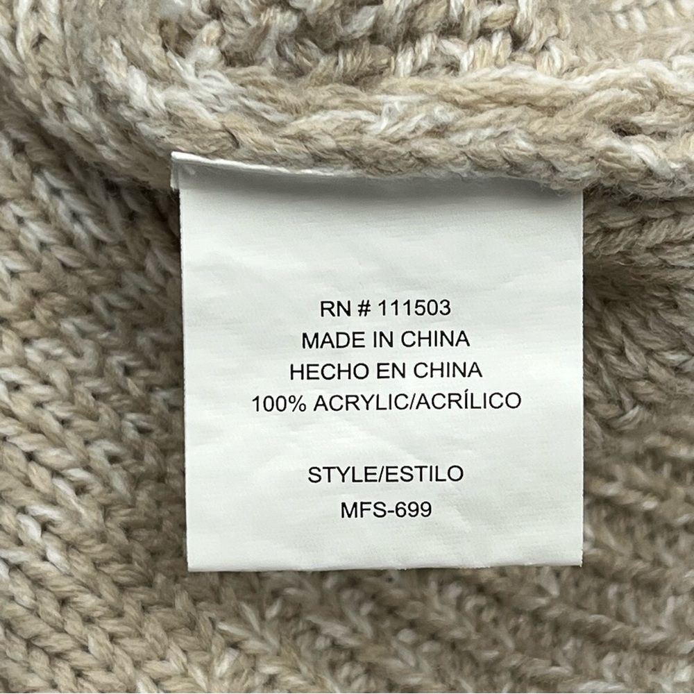 Snails & Cinnamon Heathered Tan Sweater Womens Size Large‎ Cable Knit *TINY FLAW - Picture 3 of 11